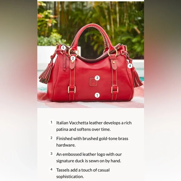 Dooney & Bourke Burgundy Leather Satchel - Picture 12 of 15